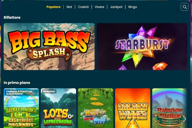Interfaccia della piattaforma Amazon Slots Casino su desktop e mobile